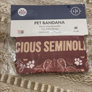 Seminoles FSU reversible pet bandana M 14”-20”